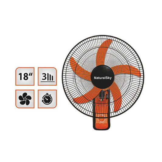 KUMTEL Natural Sky Wall Fan, 18 Inches, Metal Grill - AS-1800N