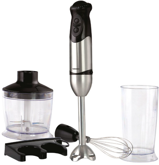 TORNADO Hand Blender 400 Watt Chopper Whisk Black HB-400