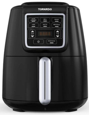 قلاية هوائية 1550 وات سعة 4 لتر من تورنيدو، لون أسود × فضي - THF-1554D-XL-BS