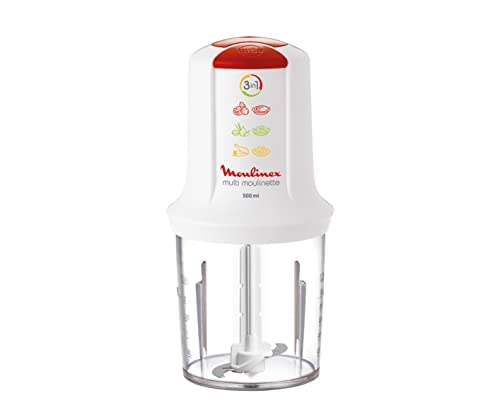 Moulinex multi moulinette chopper 3 in 1, 500 ml, 500 watt, white - AT7151EG