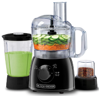 Black+decker 400w 29 function food processor with blender & grinder, black , 2 years warranty KR42-B5