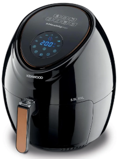 Kenwood kHealthyFrY Digital Air Fryer XXL 5.5L 2.4kg, Healthy Cooking all day, everyday, One Spoon Oil, Touch Screen Display, Wide Adjustable Temperature HFP50.000BK