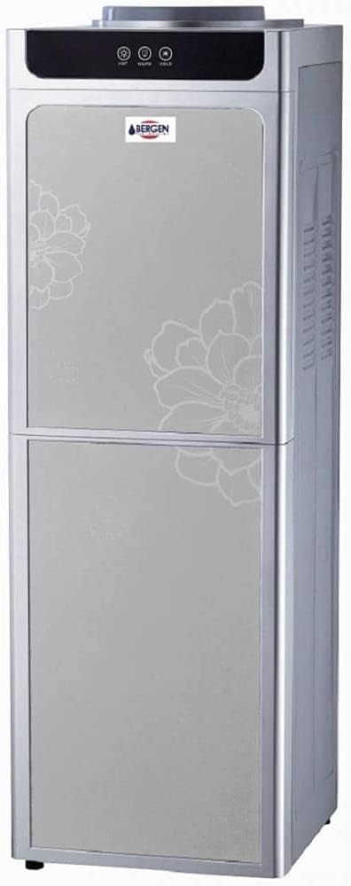 BERGEN Bergen 2 Taps Water Cooler - Hot & Cold - With Fridge And Freezer - Stainless Steel Inner Tank Filters - Metalic Doors Design - Silver BYB87