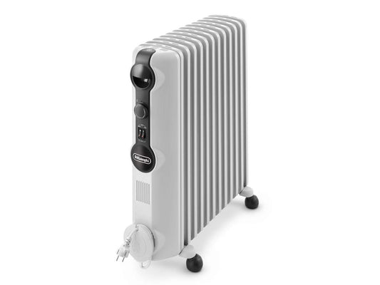 De'Longhi 12 Fin Fan Oil Filled Radiator 2500 Watts, White KH771225