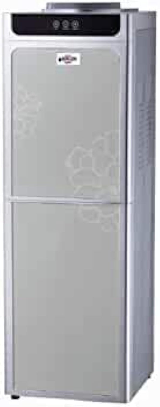 BERGEN Bergen 2 Taps Water Cooler - Hot & Cold - With Fridge And Freezer - Stainless Steel Inner Tank Filters - Metalic Doors Design - Silver BYB87