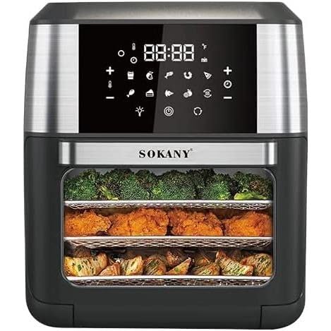 Sokany Digital Air Fryer Without Oil, 1800Watt, 12.0 Liters, Black/silver - SK-ZG-8029