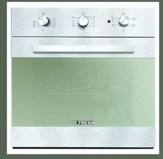 فرن فريش 60 سم بليت ان ستانلس غاز/ كهرباء سوفت GEOFR60CMS مع قلاية هوائية 9651