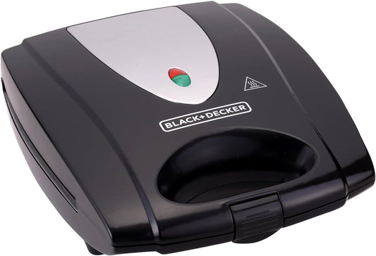 Black & Decker 1400W Sandwich Maker 4 Slot, Non-Stick Interchangable And Grill With Indicator Thermostat Control Ready to Cook Lights, For Easy Dishes TS4080-B5