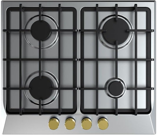بوتاجاز مسطح استانلس 4 شعلة حزام مسطح من فريش - 2230-240 فولت - 60x60 سم - HAFR60CMSC1/BR