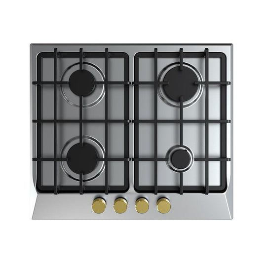 بوتاجاز مسطح استانلس 4 شعلة حزام مسطح من فريش - 2230-240 فولت - 60x60 سم - HAFR60CMSC1/BR