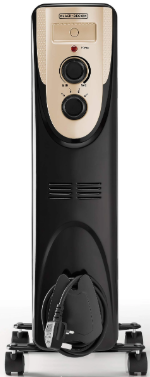 دفاية زيت من بلاك اند ديكر، 2000 وات 9 ريشة، لون أسود، Black-OR090D-B5