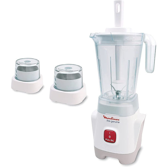 Moulinex Genuine Blender with 2 Grinders – 1.5L, 400W, White – Model: LM2421EG