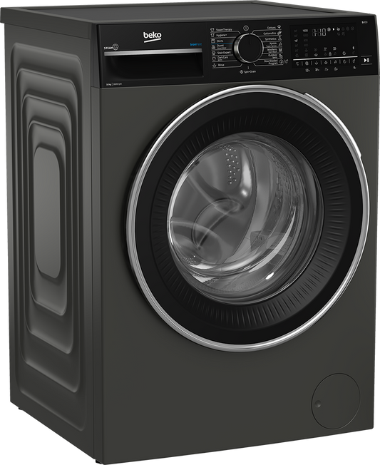 Beko Fully Automatic Front Load Washing Machine, 10 kg, 1600 RPM, Inverter, Digital Display, Grey (Model: B3WFU501040MCI)