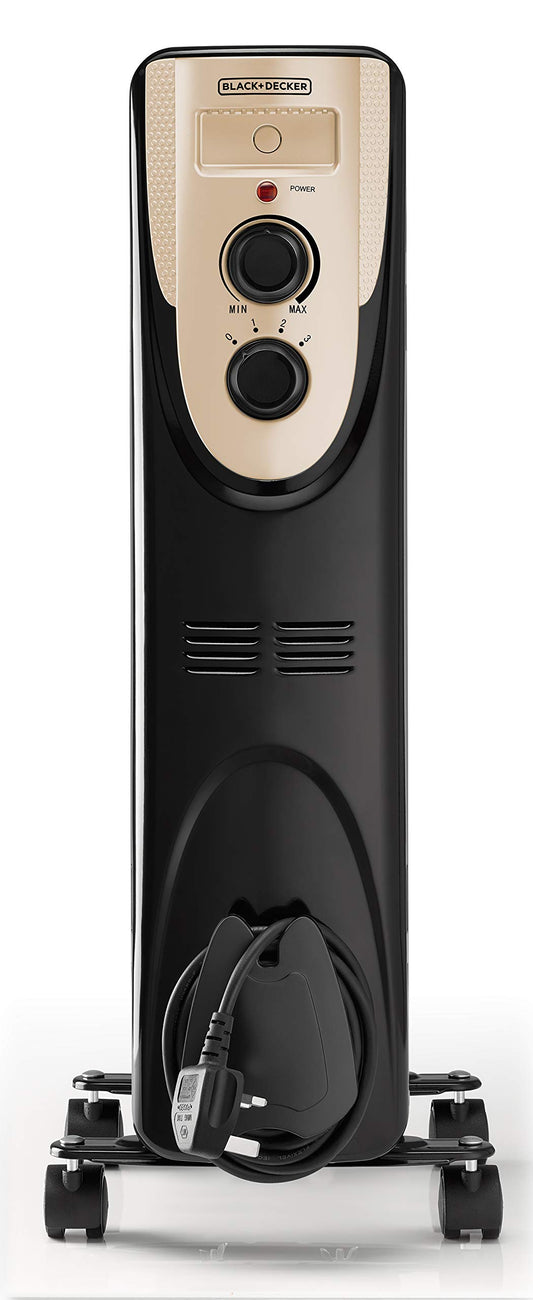 Black+Decker 2000W 9 Fin Oil Radiator Heater, Black - OR090D-B5