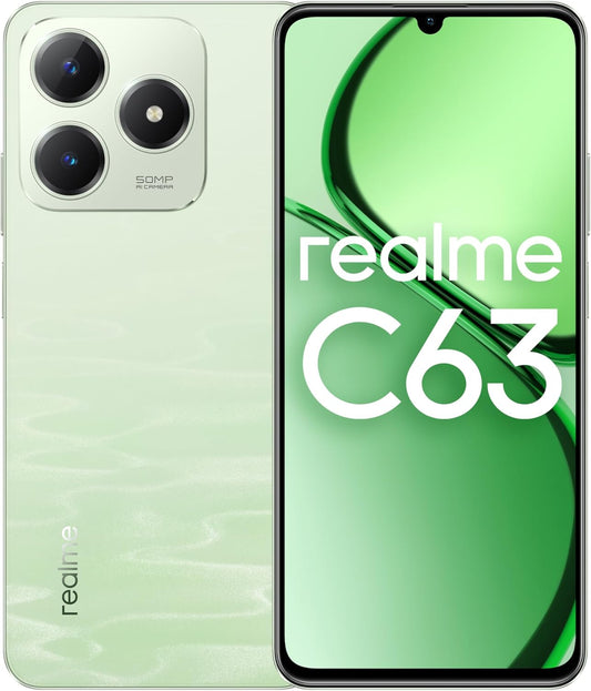 ريلمي C63 شريحتين – 6 جيجابايت رام، 128 جيجابايت تخزين، 4G LTE (أخضر يشم) – إصدار الشرق الأوسط