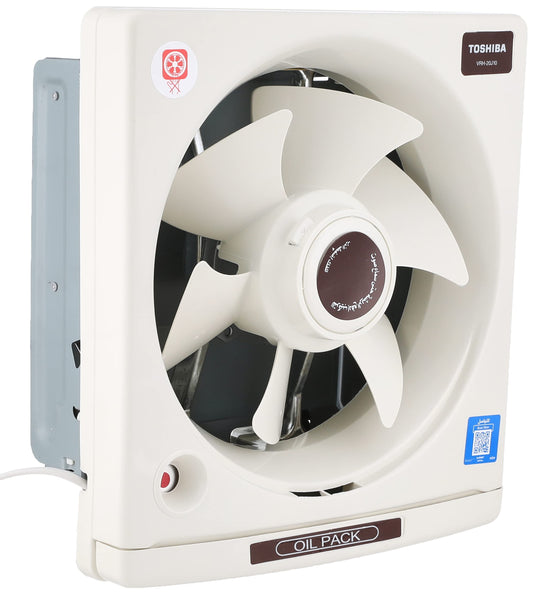 شفاط مطبخ توشيبا مقاس 20 سم × ، مزود بدرج لتجميع الزيوت لون كريمي موديل VRH20J10C 1000 واط