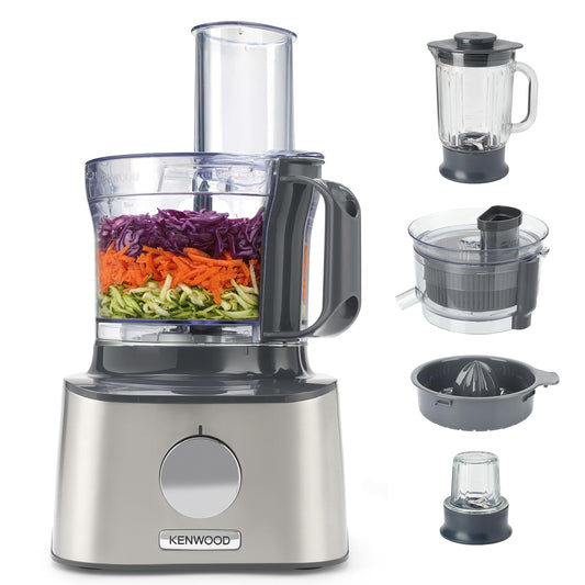 Kenwood Full Size Food Processor, 800 Watt With Grinder - Black Silver FDM307SS