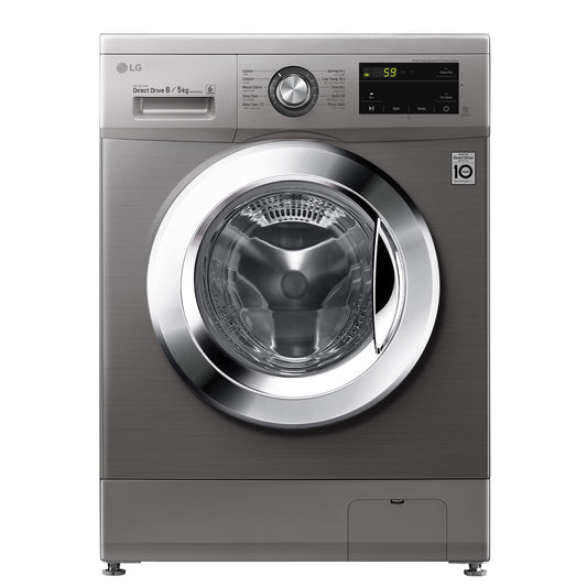LG Front Load Washing Machine 8/5KG With DD Motor ,Stone Silver- Chrome Knob- F4J3TMG5P