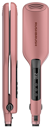 Rush Brush X1 Wide Hair Straightener – Rose Gold Ceramic Plates