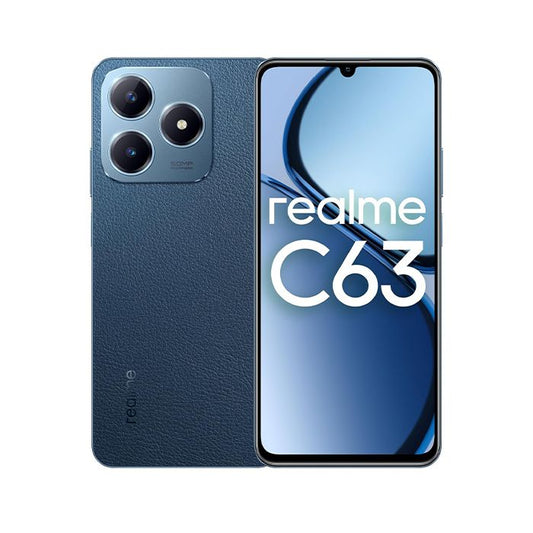 ريلمي C63 – 128 جيجابايت، 6 جيجابايت رام، 4G LTE، شريحتين – أزرق جلدي