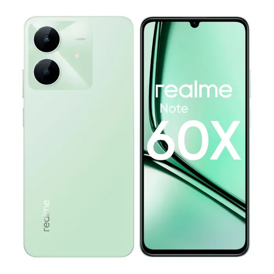 هاتف Realme Note 60X – سعة 64 جيجا، رام 3 جيجا، يدعم الجيل الرابع – أخضر برّي (شريحتين)