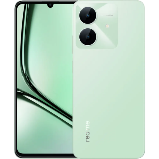 هاتف Realme Note 60X – سعة 64 جيجا، رام 3 جيجا، يدعم الجيل الرابع – أخضر برّي (شريحتين)