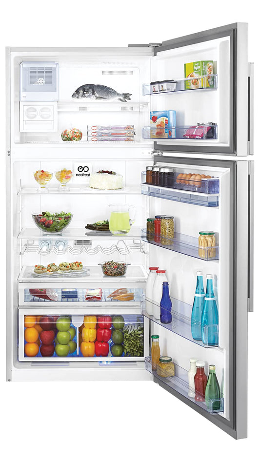 ثلاجة بيكو سعة 555 لتر - تقنية نيو فروست - اينوكس - موزع مياه للباب - تبريد مزدوج - ضاغط عاكس ذكي برو - حفظ الطعام طازجا RDNE600K20DX